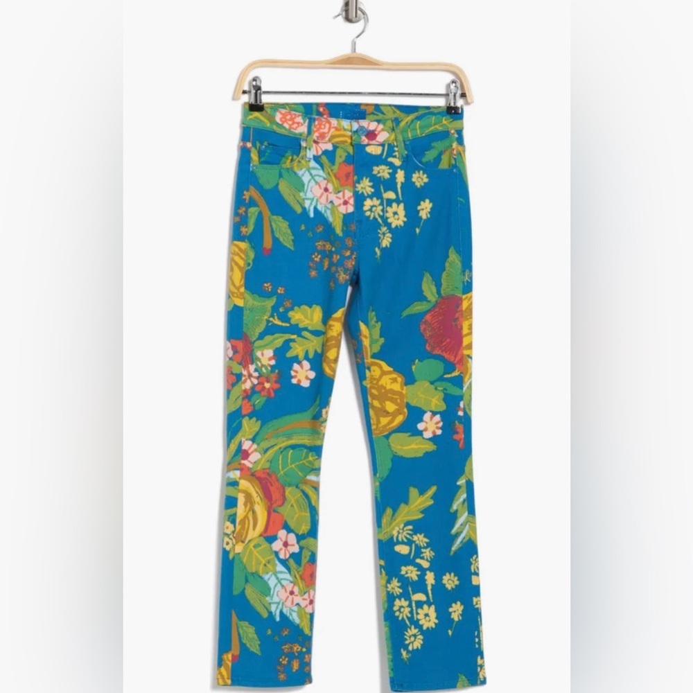 MOTHER Blue Floral Ankle Jeans - Picture 9 of 10
